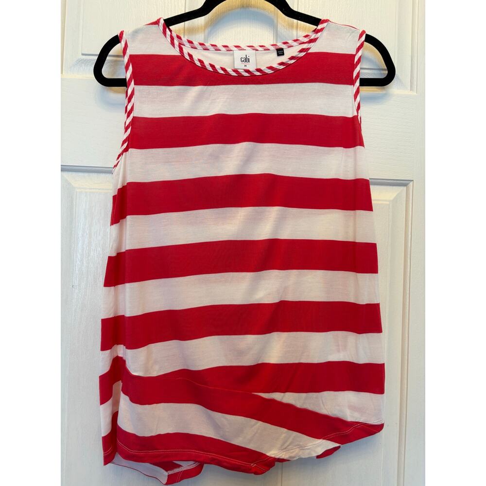 Cabi Striped Carousel Asymmetrical Tank Size M